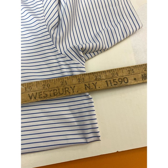 Peter Millar Summer Comfort Performance Golf Shirt Mens M Blue Stripes - Picture 2 of 10